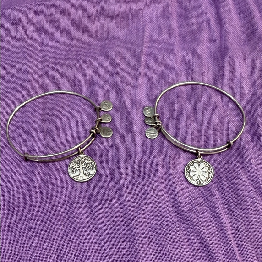 Alex and Ani Silver Charm Bracelets (2)
